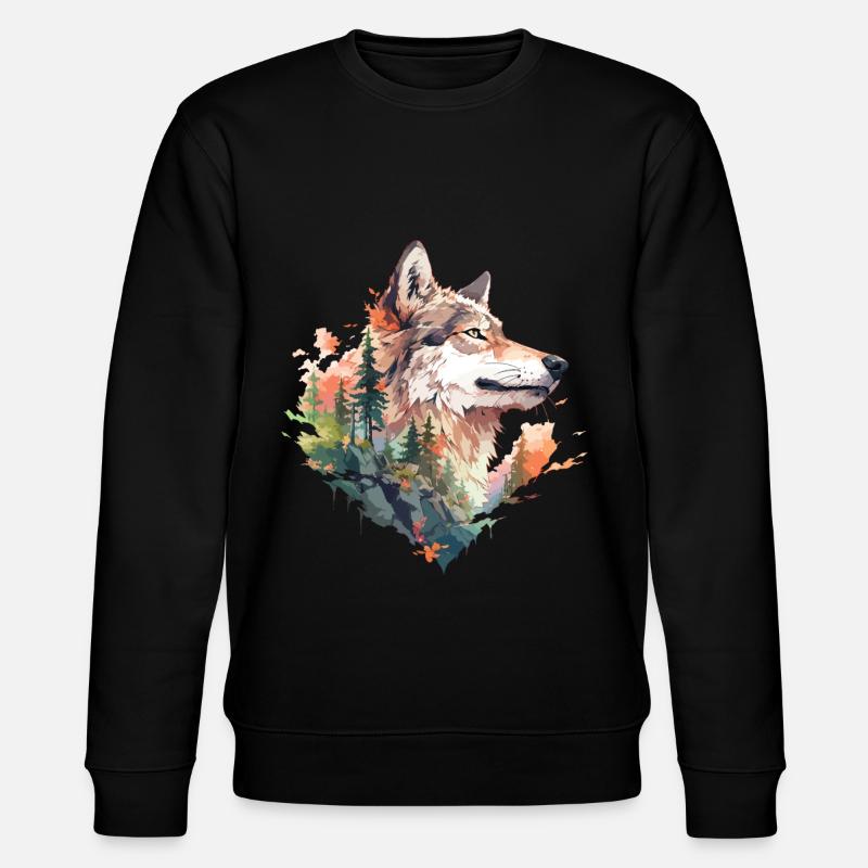 Wolf - Stanley/Stella Unisex Bio-Sweatshirt CHANGER  - Schwarz