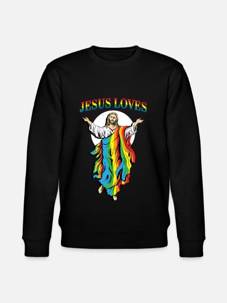Jesus älskar gay pride rainbow LGBT tshirt - Ekologisk sweatshirt CHANGER unisex från Stanley/Stella - svart