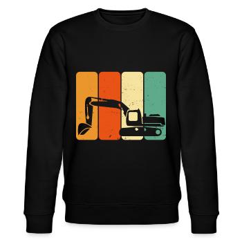 Excavator machine operator work job job gala construction - Stanley/Stella CHANGER Unisex Organic Sweatshirt - black - Front - Nik (191cm) & Marisol (170cm)