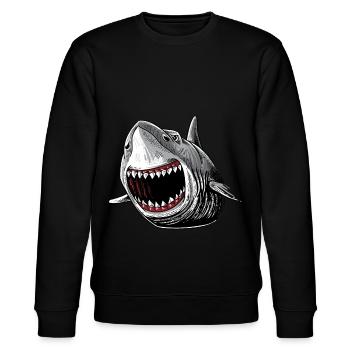 Chemise d'attaque de requin, cadeau d'horreur géante de Megalodon - Sweat bio CHANGER Stanley/Stella Unisexe - noir - Devant - Nik (191cm) & Marisol (170cm)