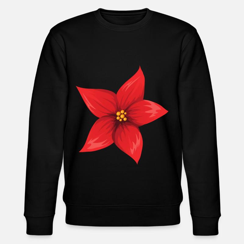 Fleur rouge - Sweat bio CHANGER Stanley/Stella Unisexe - noir