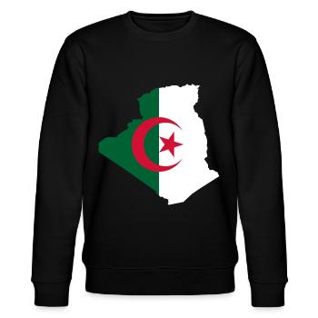 algeria Algerien Algier Land Flagge Geschenk - Stanley/Stella Unisex Bio-Sweatshirt CHANGER  - Schwarz - Vorne - Nik (191cm) & Marisol (170cm)