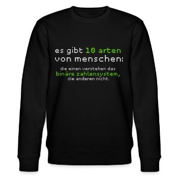 Informatik Informatiker Humor Geschenk - Stanley/Stella Unisex Bio-Sweatshirt CHANGER  - Schwarz - Vorne - Nik (191cm) & Marisol (170cm)