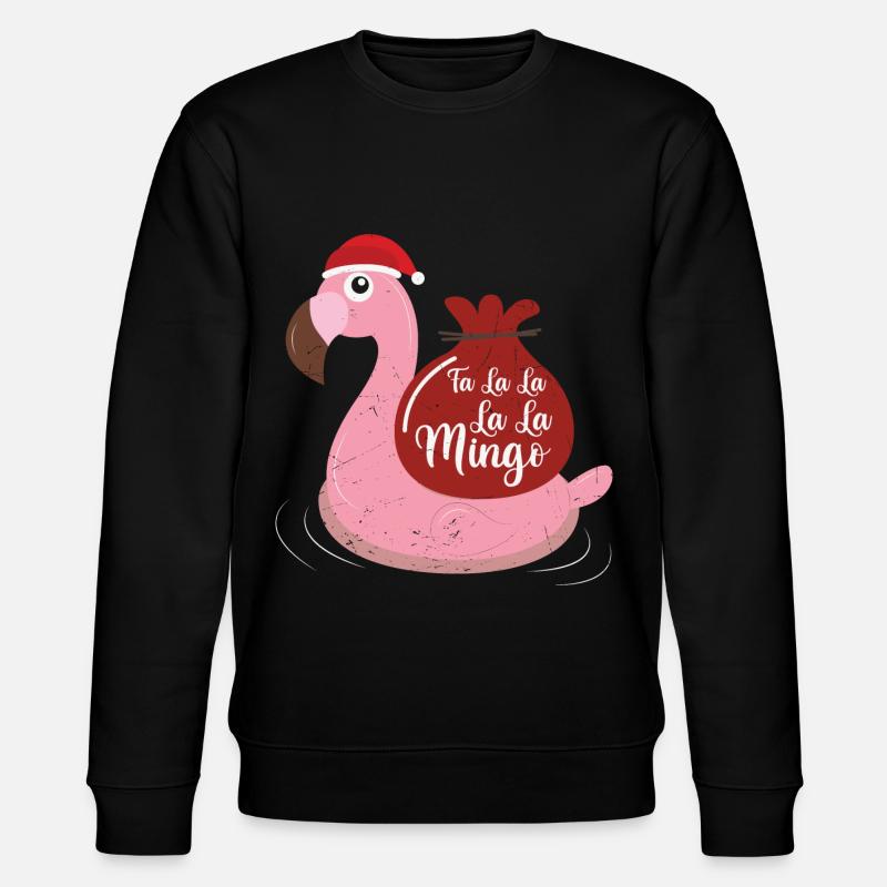 Flamingo Design Lustige Weihnachtspullover - Stanley/Stella Unisex Bio-Sweatshirt CHANGER - Schwarz