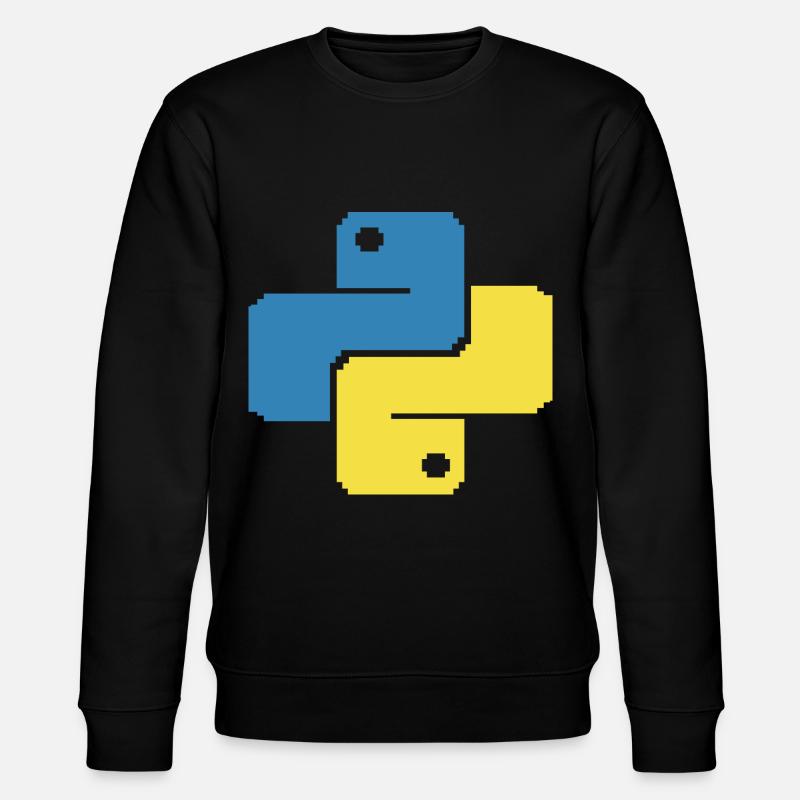 Python Pixelart - Stanley/Stella Unisex Bio-Sweatshirt CHANGER  - Schwarz