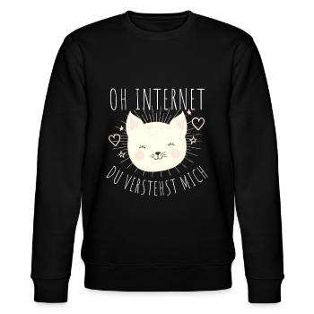 Oh Internet Du Verstehst Mich - Stanley/Stella Unisex Bio-Sweatshirt CHANGER  - Schwarz - Vorne - Nik (191cm) & Marisol (170cm)