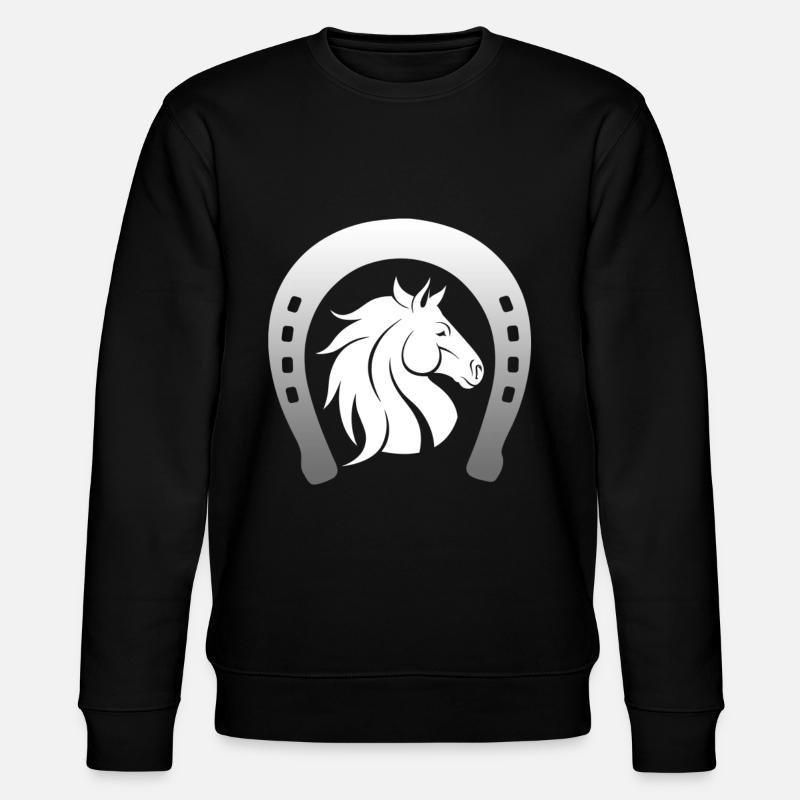 Glückspferd mit Huf - Stanley/Stella Unisex Bio-Sweatshirt CHANGER  - Schwarz