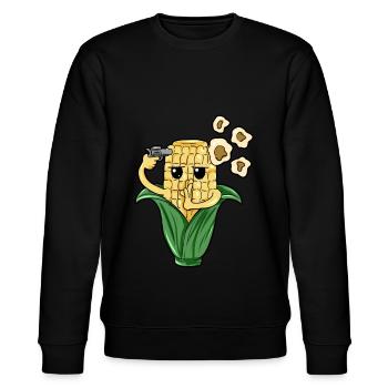 Popcorn maïs suicide dessin animé - Sweat bio CHANGER Stanley/Stella Unisexe - noir - Devant - Nik (191cm) & Marisol (170cm)