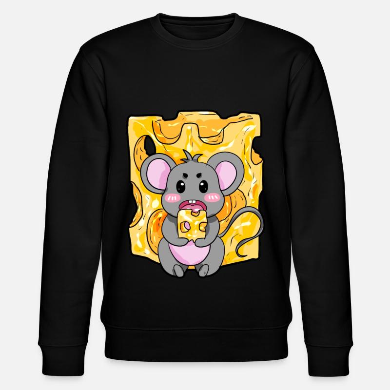 Mouse Cheese Cartoon Gift Mouse - Stanley/Stella CHANGER Unisex Organic Sweatshirt - black