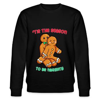 ungezogenes Lebkuchen Pärchen versaut Weihnachten - Stanley/Stella Unisex Bio-Sweatshirt CHANGER  - Schwarz - Vorne - Nik (191cm) & Marisol (170cm)