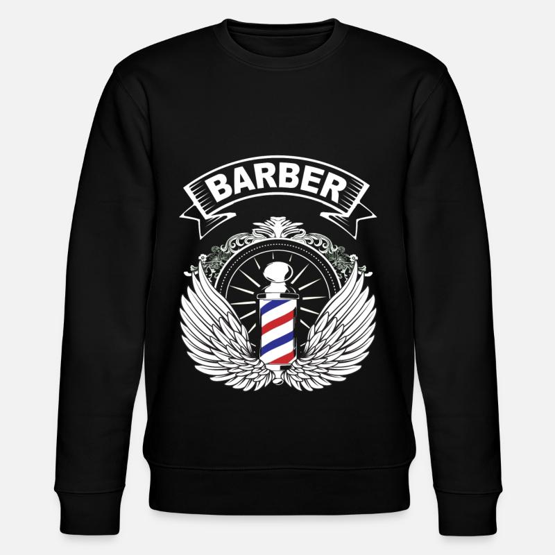 Barber - Barbier Pole - Grafik Geschenk - Stanley/Stella Unisex Bio-Sweatshirt CHANGER  - Schwarz