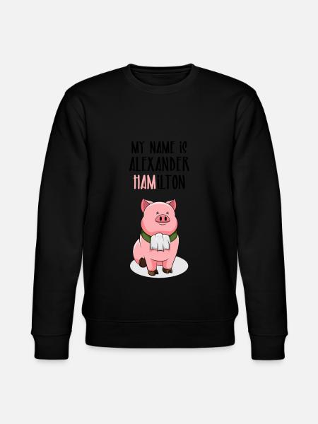 Alexander Hamilton Pig Pig Ham - Stanley/Stella CHANGER Unisex Organic Sweatshirt - black