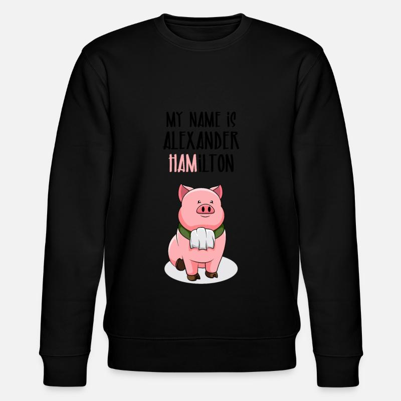 Alexander Hamilton Pig Pig Ham - Stanley/Stella CHANGER Unisex Organic Sweatshirt - black