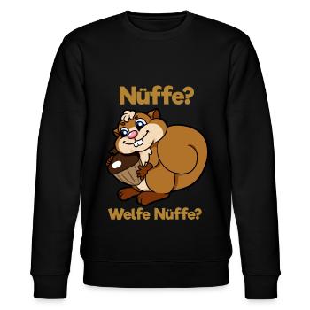 Eichhörnchen Nüsse Haselnuss Nuß Nüße Welfe Nüffe - Stanley/Stella Unisex Bio-Sweatshirt CHANGER  - Schwarz - Vorne - Nik (191cm) & Marisol (170cm)