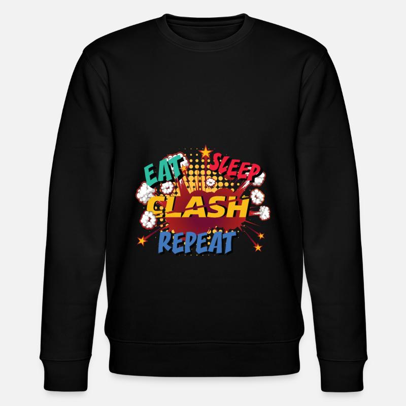 Eat, Sleep, Clash, Repeat - Stanley/Stella Unisex Bio-Sweatshirt CHANGER  - Schwarz