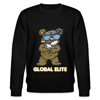GLOBAL ELITE TEDDY Pistole Gamer Ego Shooter CS GO - Sweat bio CHANGER Stanley/Stella Unisexe - noir - Devant - Nik (191cm) & Marisol (170cm)