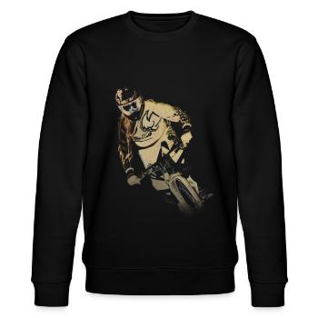 Mountain Bike Downhill - Stanley/Stella CHANGER Unisex Organic Sweatshirt - black - Front - Nik (191cm) & Marisol (170cm)