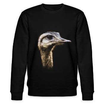 ostrich - Stanley/Stella CHANGER Unisex Organic Sweatshirt - black - Front - Nik (191cm) & Marisol (170cm)