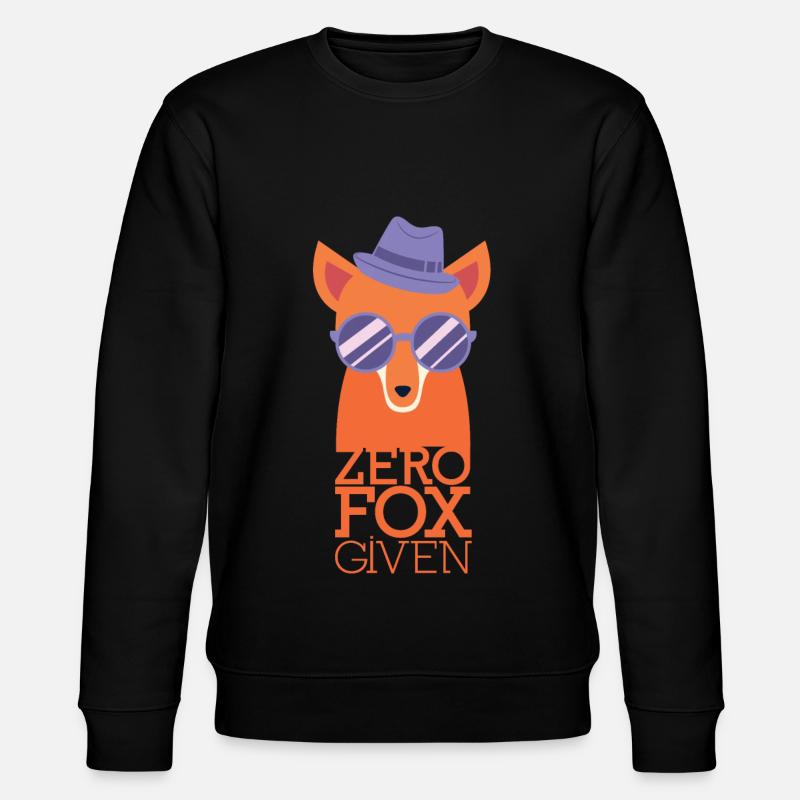 Zero Fox Given - Funny fox gift - Stanley/Stella CHANGER Unisex Organic Sweatshirt - black