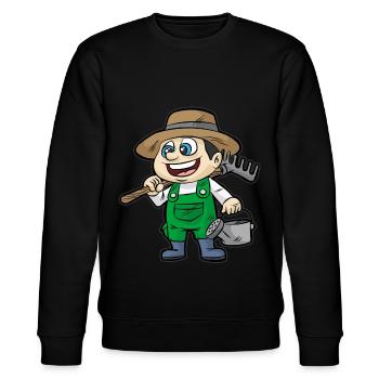 Gärtner Flortist Garten Gießkanne Rechen Geschenk - Stanley/Stella Unisex Bio-Sweatshirt CHANGER  - Schwarz - Vorne - Nik (191cm) & Marisol (170cm)