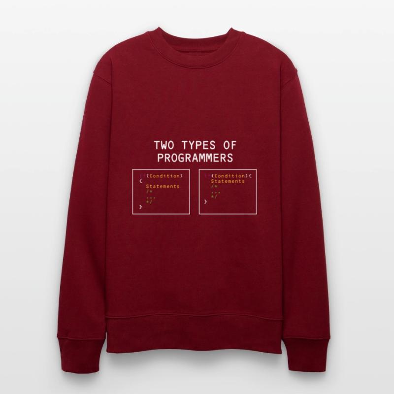 Two types of programmers PHP HTML IT Developer Stanley/Stella CHANGER Unisex Organic Sweatshirt
