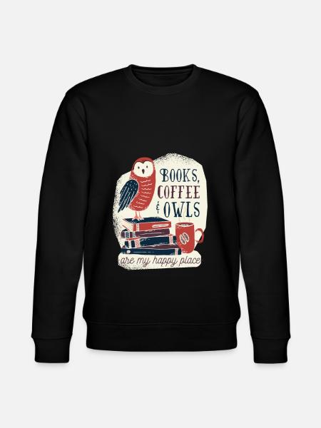 Bücher Kaffee und Eulen - Stanley/Stella Unisex Bio-Sweatshirt CHANGER  - Schwarz
