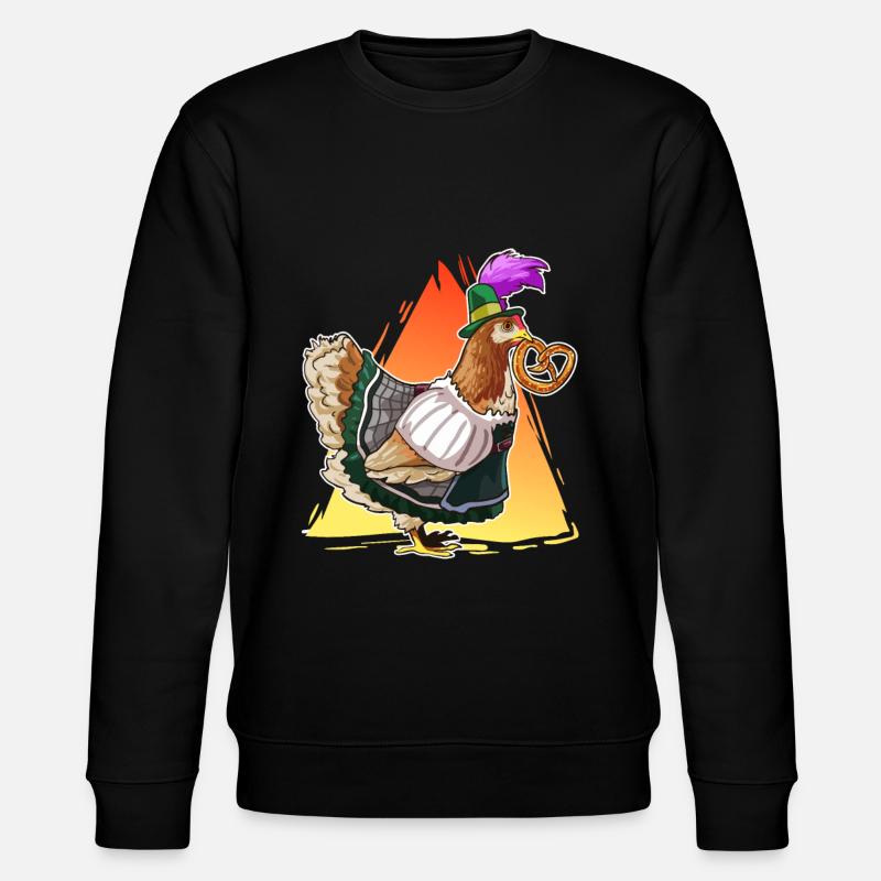 Huhn Dirndl Bayern Brezel Geschenk - Stanley/Stella Unisex Bio-Sweatshirt CHANGER  - Schwarz