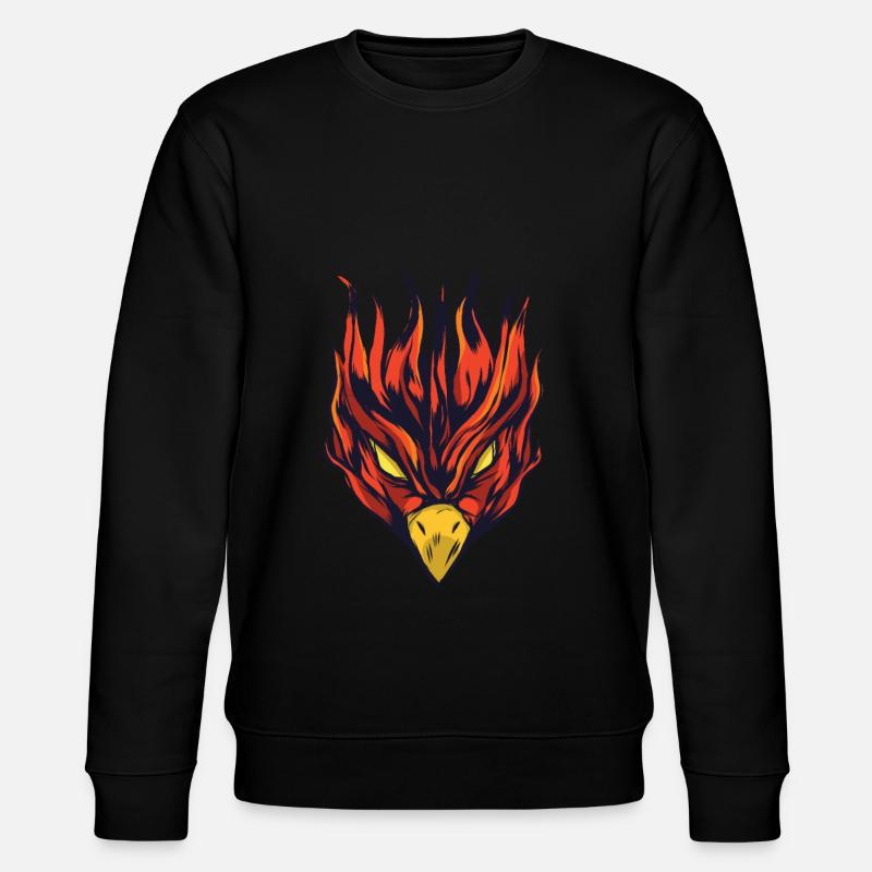 Brennender Phoenix - Burning Phönix - Stanley/Stella Unisex Bio-Sweatshirt CHANGER  - Schwarz