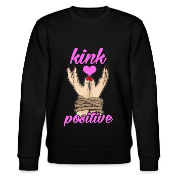 KINK POSITIVE BDSM Bondage fesseln versaut fetisch - Stanley/Stella Unisex Bio-Sweatshirt CHANGER  - Schwarz - Vorne - Nik (191cm) & Marisol (170cm)