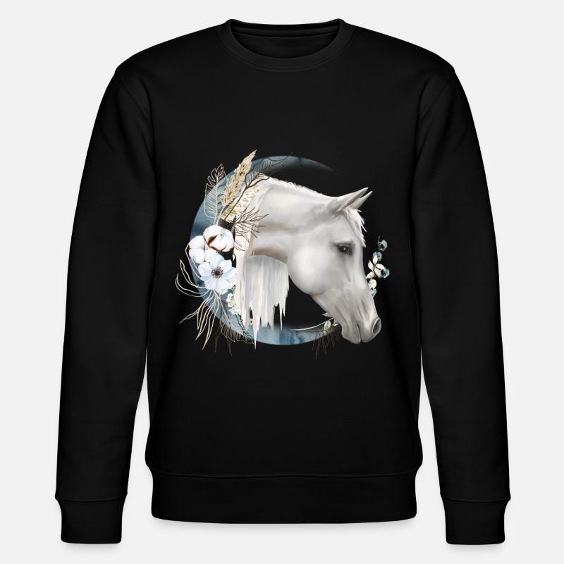 Horse motif Boho - Stanley/Stella CHANGER Unisex Organic Sweatshirt - black