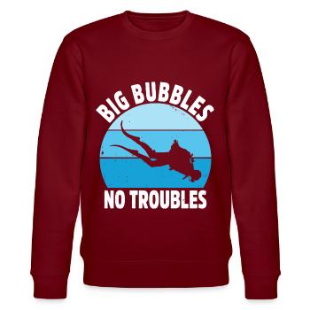 Diving Snorkeling Divers Apnea Scuba Diving - Stanley/Stella CHANGER Unisex Organic Sweatshirt - burgundy - Front - Nik (191cm) & Marisol (170cm)