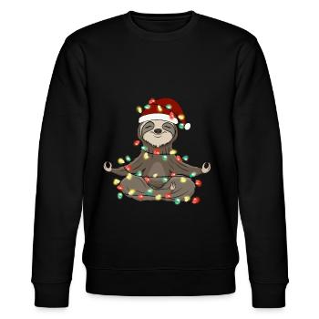 Christmas Lights Faultier Weihnachten - Stanley/Stella Unisex Bio-Sweatshirt CHANGER  - Schwarz - Vorne - Nik (191cm) & Marisol (170cm)