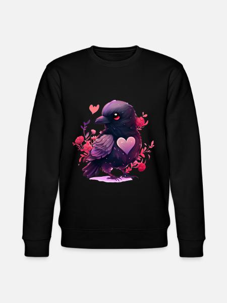 Raven Valentine's Day Gift - Stanley/Stella CHANGER Unisex Organic Sweatshirt - black