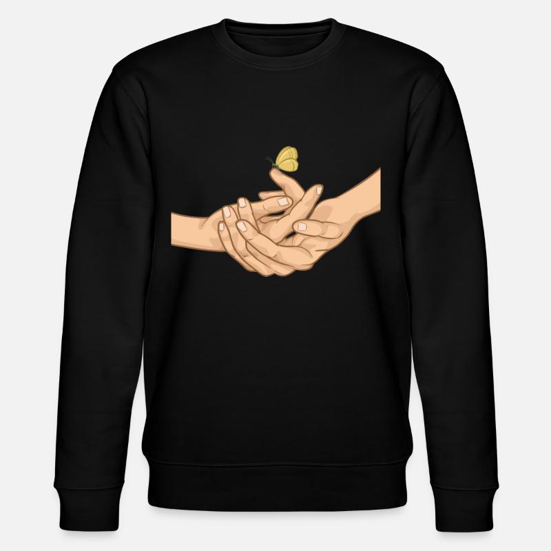 Schmetterlingshände - Stanley/Stella Unisex Bio-Sweatshirt CHANGER  - Schwarz