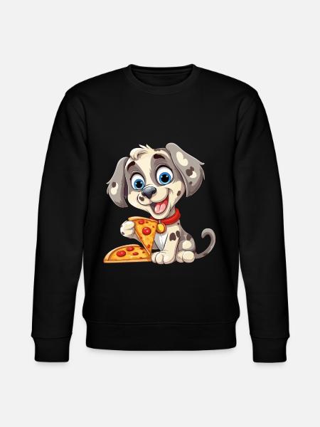 Pizza Hund Pizza Lover Hund Lover Tegneserie - Stanley/Stella økologisk unisex-sweatshirt CHANGER  - sort