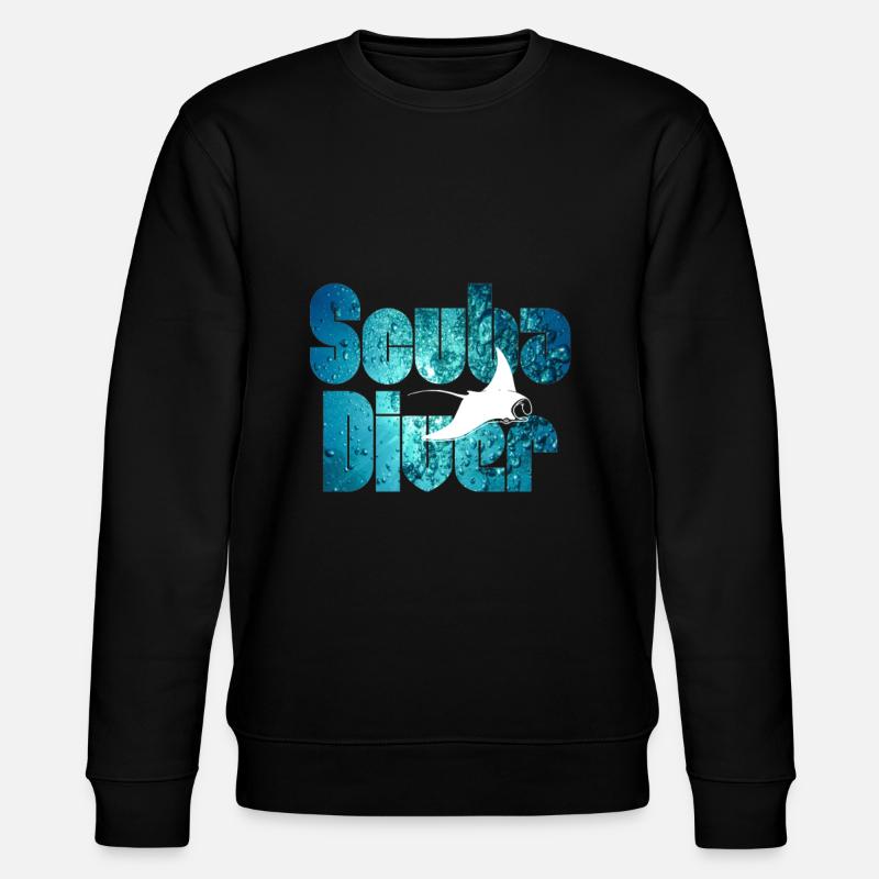 Scuba Diver - rays - Stanley/Stella CHANGER Unisex Organic Sweatshirt - black