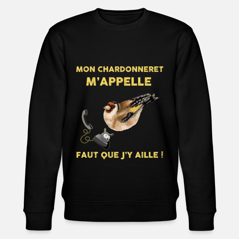 Humour chardonneret oiseau - Sweat bio CHANGER Stanley/Stella Unisexe - noir