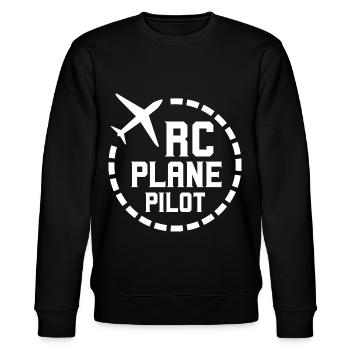 Rc Flugzeug Pilot Modellflugzeug Modellflug - Stanley/Stella Unisex Bio-Sweatshirt CHANGER  - Schwarz - Vorne - Nik (191cm) & Marisol (170cm)