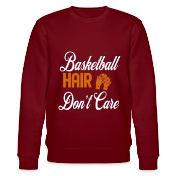 Basketball-Haare kümmern sich nicht darum - Stanley/Stella Unisex Bio-Sweatshirt CHANGER  - Burgunderrot - Vorne - Nik (191cm) & Marisol (170cm)