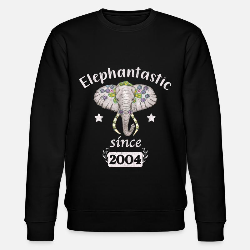 Éléphantastic depuis 2004, tête d’éléphant décorée - Sweat bio CHANGER Stanley/Stella Unisexe - noir