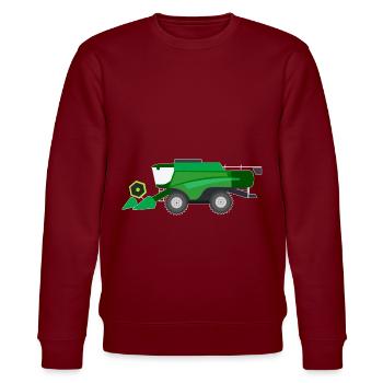 Combine tractor tractor farmer - Stanley/Stella CHANGER Unisex Organic Sweatshirt - burgundy - Front - Nik (191cm) & Marisol (170cm)