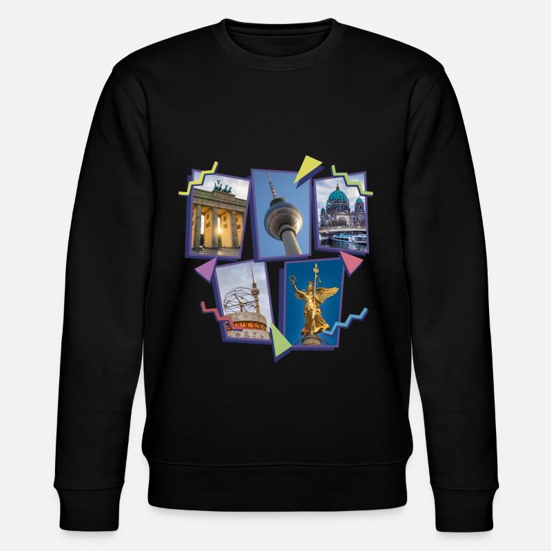 Berlin Germany City Skyline Collage - Stanley/Stella CHANGER Unisex Organic Sweatshirt - black