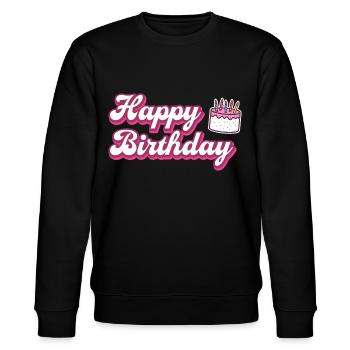 Joyeux anniversaire gâteau Félicitations - Sweat bio CHANGER Stanley/Stella Unisexe - noir - Devant - Nik (191cm) & Marisol (170cm)