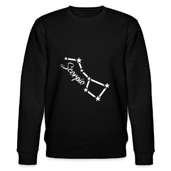 Skorpion Sternzeichen Horoskop Aszendent Geschenk - Stanley/Stella Unisex Bio-Sweatshirt CHANGER  - Schwarz - Vorne - Nik (191cm) & Marisol (170cm)