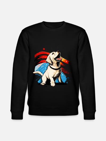 Labrador Dog USA Gift - Stanley/Stella CHANGER Unisex Organic Sweatshirt - black