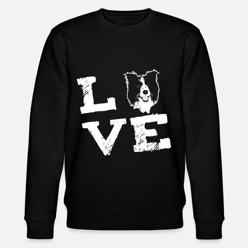 LOVE - Border Collie - Stanley/Stella Unisex Bio-Sweatshirt CHANGER  - Schwarz
