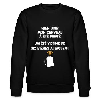 Bière Humour Pour Papa Message Drôle - Sweat bio CHANGER Stanley/Stella Unisexe - noir - Devant - Nik (191cm) & Marisol (170cm)