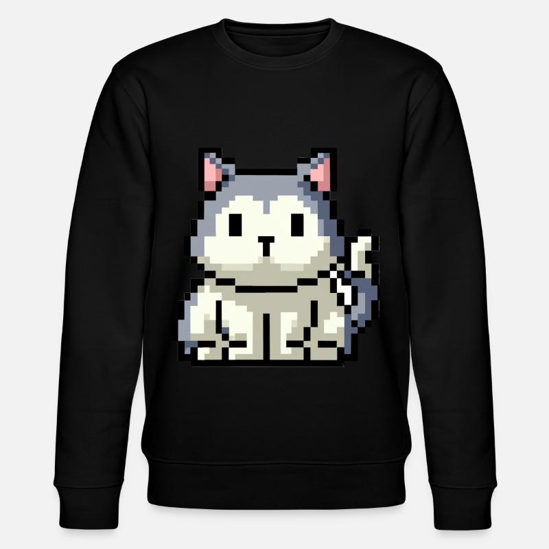 8bit 16bit chat pixélisé - Sweat bio CHANGER Stanley/Stella Unisexe - noir