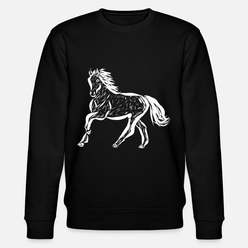 Pferd - Stanley/Stella Unisex Bio-Sweatshirt CHANGER  - Schwarz