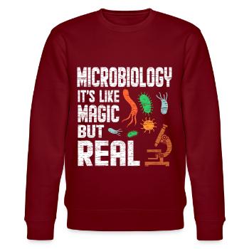 Mikrobiologie - Stanley/Stella Unisex Bio-Sweatshirt CHANGER  - Burgunderrot - Vorne - Nik (191cm) & Marisol (170cm)
